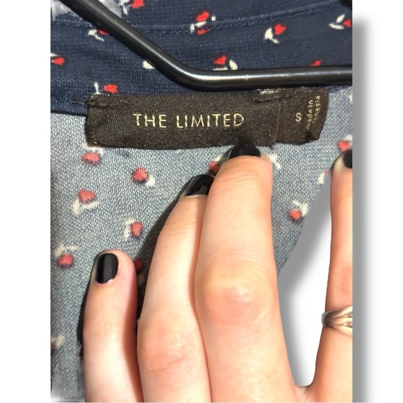 The Limited Navy Long Sleeve Printed Mini Wrap Dress With Collar - Picture 10 of 14